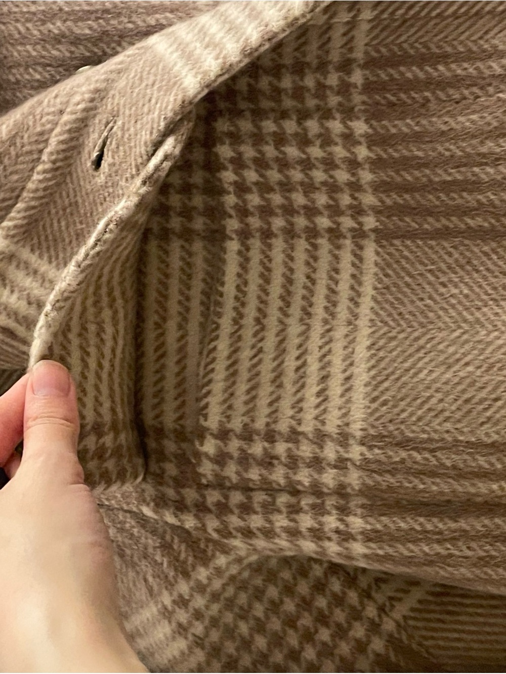 OAK + FORT Taupe Plaid Utility Shacket - Picture 9 of 14
